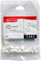 Rubbermaid 3d60-lw-wht Plastic Caps End, White, 12/Pack