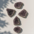 Set of 3 to 7 Natural Amethyst Druzy Clusters (0.75 lb) – Raw Crystal Geodes for Meditation, Reiki & Home Décor – Spiritual Healing Stones – Handpicked from Uruguay