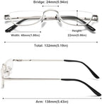 Half Moon Reading Glasses Men Women Half Rim Metal Frame Spring Hinge Retro Stylish Slim Computer Readers