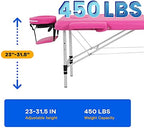 FDW Massage Table Portable Massage Bed Spa Bed 73 Inch Aluminium Lash Bed with Non-Woven Bag Face Cradle Carry Case Height Adjustable 2 Fold Portable Facial Salon Tattoo Bed