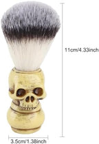 ZJchao Shaving Brushes, Skull Shaped Handle, Rich and Fast Lather Men Shaving Brush, Barber Grooming, Shave Brush for Wet Shave, Use with Safety Razor, Dad Boyfriend Bearded Man Gifts