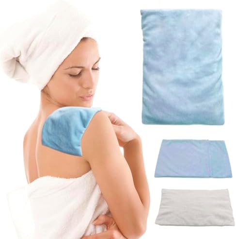 Microwavable Heating Pad, Moist Heat Pad for Pain Relief, Cramp, Menstrual, Tension and Stress, Heat Compress Wrap for Neck, Back, Shoulder, Muscle, Abdomen, Joint (1 S Blue)