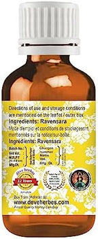 dève herbes Ravensara Essential Oil (Ravensara aromatica) Pure | Non-Sticky | Non-Greasy | Lightweight | Men & Women | All Skin Types | Steam Distilled 10ml (0.33 oz)