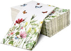 Gift Boutique 100 Spring Floral Guest Napkins Decorative Hand Towels Disposable Paper Butterfly Flower Garden Blossom Wildflowers Bathroom Towel