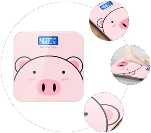 Cartoon Digital Weight Scale USB Rechargeable Electronic Body Weight Measuring Scale for Home Use with High Precision and Lovely Design