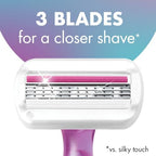 BIC Soleil 3 Sensitive Women's Disposable 3-Blade Razors, Comfort Shield and Moisture Strip, 5-Pack