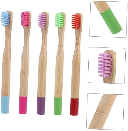 minkissy 15pcs Ergonomic Wooden Boys and Girls Toothbrush Boys and Girls Toothbrushes Soft Bristles for