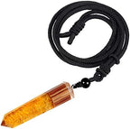 TUMBEELLUWA Healing Orgone Crystal Point Necklace for Unisex Hexagonal Quartz Chip Stones Pendant Single Point Crystal Wand Amulet for Meditation and Yoga