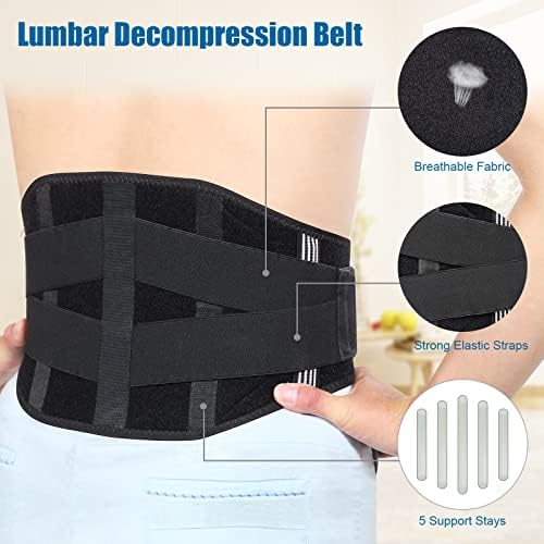 CUEHEAT Brace for Lower Back Pain relief - Lumbar Support Belt for Women, Adjustable Back Support Belt with 5 Stays, Lower Back Brace for Scoliosis, Disc Herniation, Heavy Lifting Work(37”-43”)