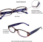 VisionGlobal 1 Pairs/4 Pairs Reading Glasses with Spring Hinge, Blue Light Blocking Glasses for Women/Men
