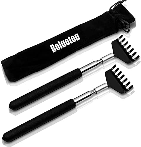 Kuvvfe 2 Pack Portable Extendable Back Scratcher, Stainless Steel Telescoping Back Scratcher with Beautiful Present Packaging