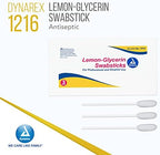 Dynarex Lemon-Glycerin Swabsticks, Pleasant Tasting Cotton Swabs that Gently Soothes and Refreshes Dry Mouth, 3 Oral Swabsticks per Packet, 1 Box of 75 Lemon-Glycerin Swabsticks