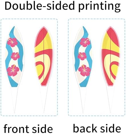 Ercadio 36Pcs Surfboard Cupcake Toppers Surfboard Beach Cake Decorations Picks Surfboard Mini Accents for Swimming Pool Summer Beach Party Luau Birthday Baby Shower Party Supplies