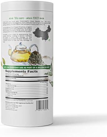 TODICAMP Premium Silver Needle Tea - 3 oz of Premium White Tea Loose Leaf