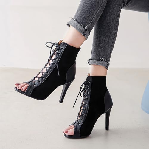 UTIKLIOU Women's Mesh Sandals Peep Toe High Top Sandals Lace Up Summer Boots Buckle Strap Party Sexy Pump Shoes Open toe