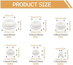 62PCS 6 Sizes White Rubber Hole Plugs for Round Holes Silicone Plugs, 1" 3/4" 5/8" 1/2" 3/8" 1/4" Round Rubber Plug Snap Locking, Used for Furniture DD036-w
