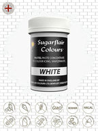 Sugarflair WHITE Pastel Paste Edible Concentrated Cake Icing Decor Food Colour