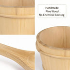 Sauna Bucket and Ladle Set,Sauna Bucket and 14.5″Sauna Ladle,Sauna Accessories Handmade from Premium Cedar Wood (Pine-4L)