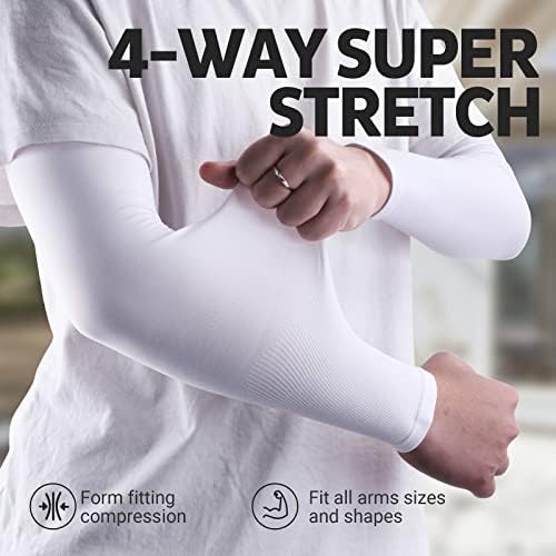 UV Sun Protection Arm Sleeves for Men & Women - Tattoo Cover Up - UPF 50 Cooling Sleeve for Golf, Cycling