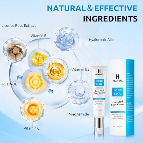 HANYWIL Dark Spot Remover for Face & Body Serum,Dark Spot Corrector Serum for Hyperpigmentation,Treatment for Sun Spots, Age Spots, Melasma, Dermatologist-Tested Skin Tone Evenser (2.0 Fl Oz)