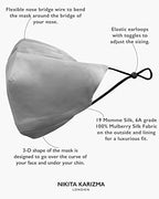 KARIZMA 90210 Silk Face Mask (Grey) - Luxury Fashion 19 Momme Mulberry Silk Mask for Women - Washable, Reusable Designer Facemask With 6A Grade Fabric
