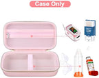 Canboc Carrying Case for Asthma Inhalers, Handheld Spacer for Kids and Adults, Face Masks, Space Chamber, Inhaler Spacer Case with Mesh Pocket fit Medicine and Other Essentials, Pink (Case Only)