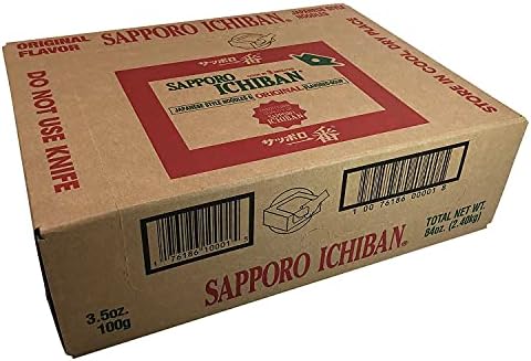 stickerless New [SAPPORO ICHIBAN] Ramen Noodles, Original Soy Sauce Flavor, No.1 Tasting Japanese Instant Noodles (3.5 Oz) (24 pouches)