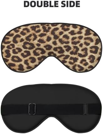 Leopard Print Sleep Mask for Women Men, Soft and Comfortable Eye Mask with Adjustable Strap for Travel Yoga Nap Sleeping