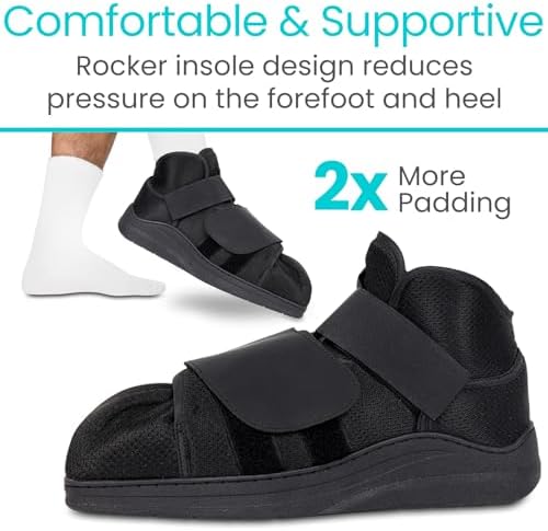 Vive Closed Post Op Shoe - Fracture Medical Walking Shoes for Women & Men - Orthopedic Recovery Shoe Brace - Foot Boot for Injured Feet and Broken Toe