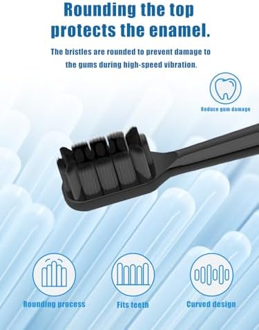 Replacement Toothbrush Heads Compatible with Xiaomi Mijia/Mi Home T300 T500 T700,UYRUREL 8 Pack Sonic Electric Toothbrush Heads,Soft Highly Effective Cleaning, Standard Gum Care,Black