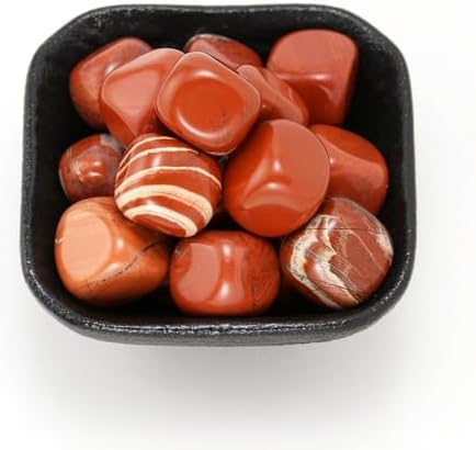 Red Jasper Crystals Stone, Polished Stones & Rocks, Natural Healing Crystals for Chakra Balancing, Meditation, Spiritual Decor, Tumbled Stones for Energy, Reiki, Gifts (0.5LB)