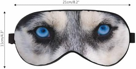 Husky Sleep Eye Mask Blue Wolf Eyes Staring Angry Look Men Women Sleep Mask with Adjustable Strap Eye Cover Eye Shade for Travel, Nap,Meditation