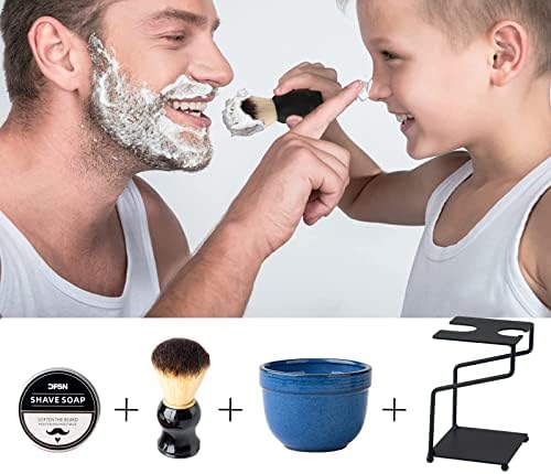 Shaving Brush And Bowl Straight Razor Shaving Kit Shaving Bowl And Brush Set Shaving Brush Kit Shaving Cream Bowl Shaving Mug And Brush Set For Men Contain Cup,Brush,Razor Stand,Soap
