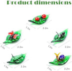 5PCS Mini Crystal Green Leaf Glass Ladybug Ant Snail Bug Butterfly:Decor Insect Statue Decor Room Ornament Hand-Blown Glass Collectible Figurines