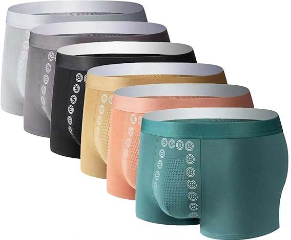 6PCS Men's Magnetic Therapy Underwear Ultra Comfortable Ice Silk Underwears