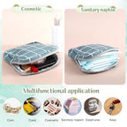 Jeffdad 3pcs Sanitary Napkin Storage Bag, Portable Reusable Menstrual Pads Bags Women Tampon Bags Feminine Products Bag Period Kit Bag (Type one)