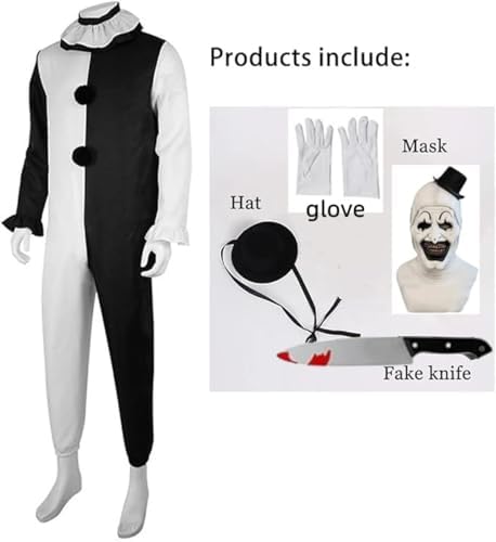 Moalioi Clown Costume Cosplay Halloween Bodysuit The Killer Clown Cosplay Costume Full Set