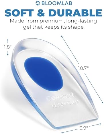 Gel Heel Pads, 2 Pack, for Achilles Tendonitis, Shoe Wedge Inserts for Plantar Fasciitis, Bone Spur, Foot Pain Relief Support, Comfort Cushion Insoles for Women/Men
