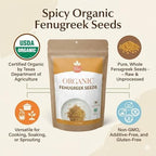 SPICY ORGANIC Fenugreek Seeds 4 lbs. - Whole Methi Seeds for Tea, Hair Care, and Indian Spice Cooking - USDA Certified Organic, Non-GMO, Gluten-Free. Packaged in a Resealable Pouch