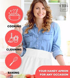 CRB Fashion Waist Apron Kitchen Cooking Restaurant Cotton Bistro Half Aprons with Pockets For Woman