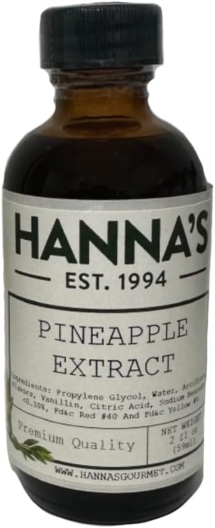 Hanna's Pineapple Extract, Premium Quality, 2 fl oz