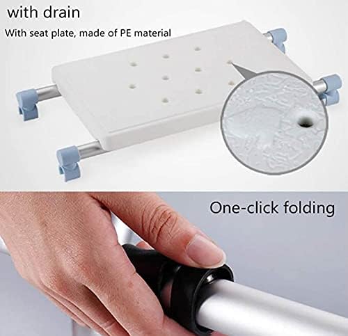 Folding Bariatric Heavy-Duty,Aluminum Alloy Rehabilitation Auxiliary Walking Frame Elderly Walking Aid Height Adjustable Decoration Safehappy