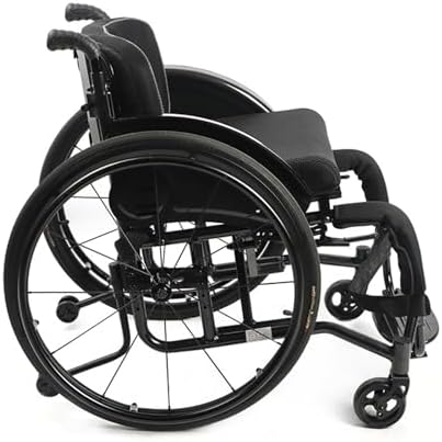 Sports Wheelchair, Durable & Lightweight, 15.7-Inch Wide Seat, Black, Steel Frame, Mag & Spoke Wheels