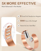 Feraco Copper Bracelet for Men, 5X Ultra Strength Magnetic Cuff Bangle with 5000 Gauss Neodymium Magnets, 99.99% Pure Copper Jewelry Gift, Adjustable