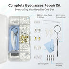 25 Pairs Eye Glasses Nose Pads, Silicone Screw-in Nose Pad Eye Glasses Repair Kit with Screws Screwdriver Tweezers Cleaning Cloth