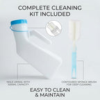 Urinals for Men with Professional Cleaning Brush, 1000ml Standard Capacity Urine Bottles for Men, Reliable Pee Bottles for Men, Durable Male Urinal for Seniors, Portable Large Urine Bottle