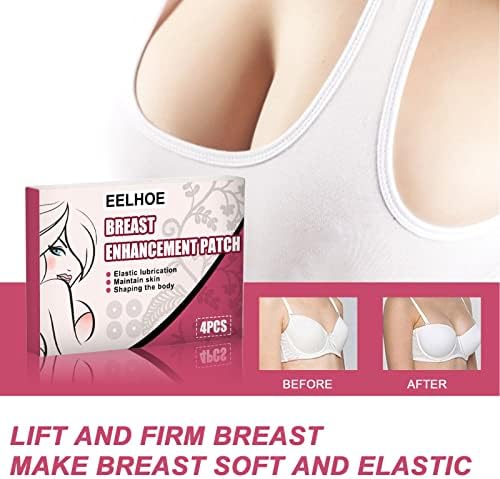 Breast Lift Patches, Breast Enlargement Patches Breast Enlargement Mask 4 Pieces Collagen Moisturizing Improve Sagging Breast Pads for Women