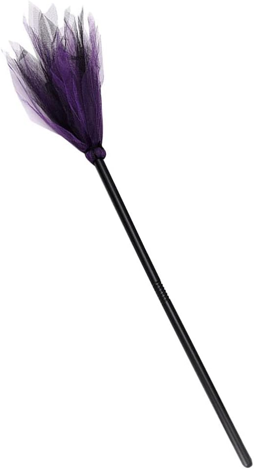 VALICLUD Witch Broom Props for Kids and Toddlers 35.43 Inch Mesh and Plastic Cosplay Broomstick Halloween Costume Accessory for Party and Dress up