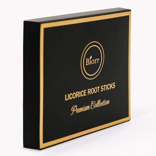 BIORR Licorice Root Sticks – 100% Natural Herbal Chew Sticks (10 pcs, 10cm) – Dried Mulethi/Glycyrrhiza Glabra – Herbal Tea & Relaxation – Premium Collection