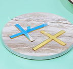 ONLYKXY 15pcs Gold Small Cross Cake Side Decor Acrylic Cross Cupcake Topper Glitter Pick for Theme Party Craft DIY,Bless,Wedding, Bridal Shower,Christmas,Hallowmas,Birthday Baptism,1.77x2.36in